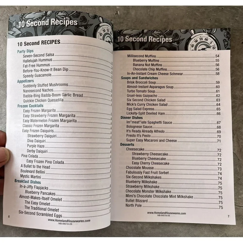 Magic Bullet 10 Second Recipes‎ and User Guide Manual Booklet